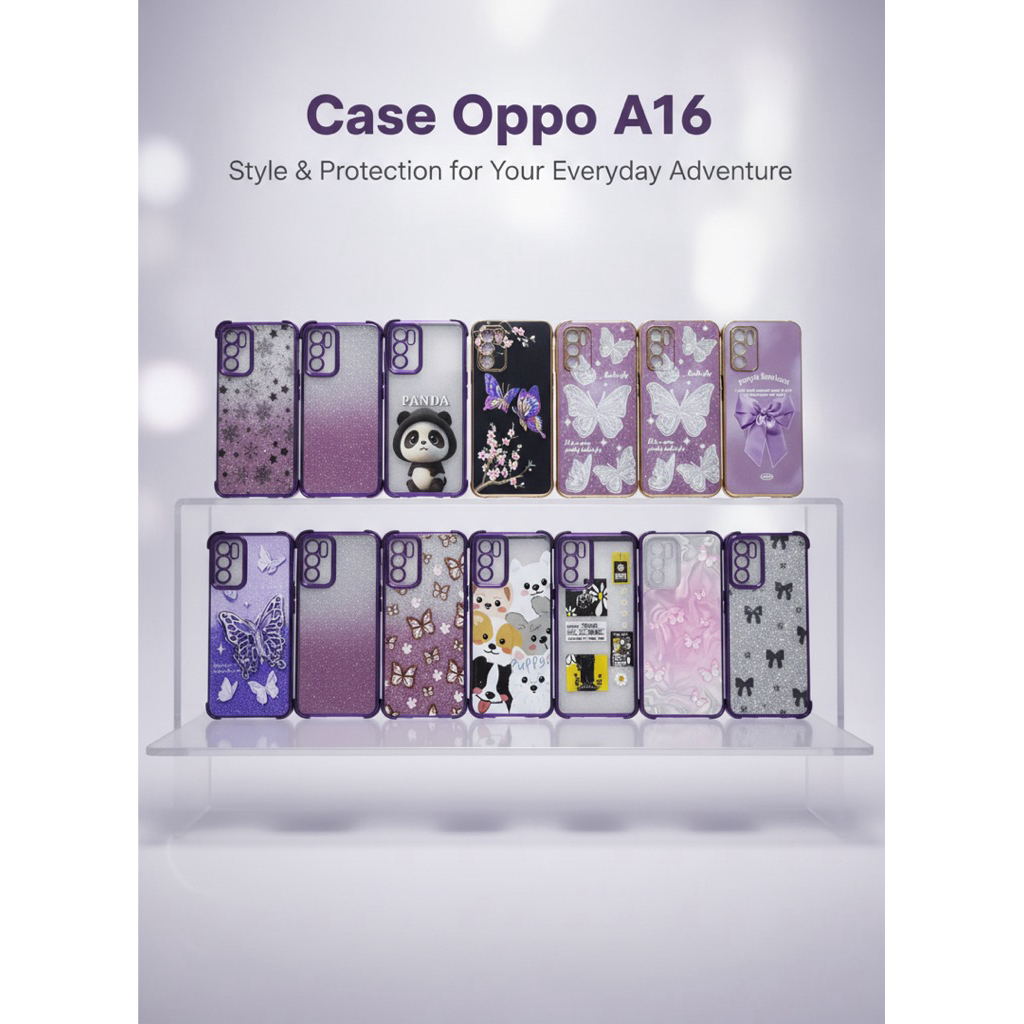 Softcase Oppo A16 A16s A54 4g A16E A16K casing Silikon Karakter Lucu Aesthetic Glitter Premium Case 