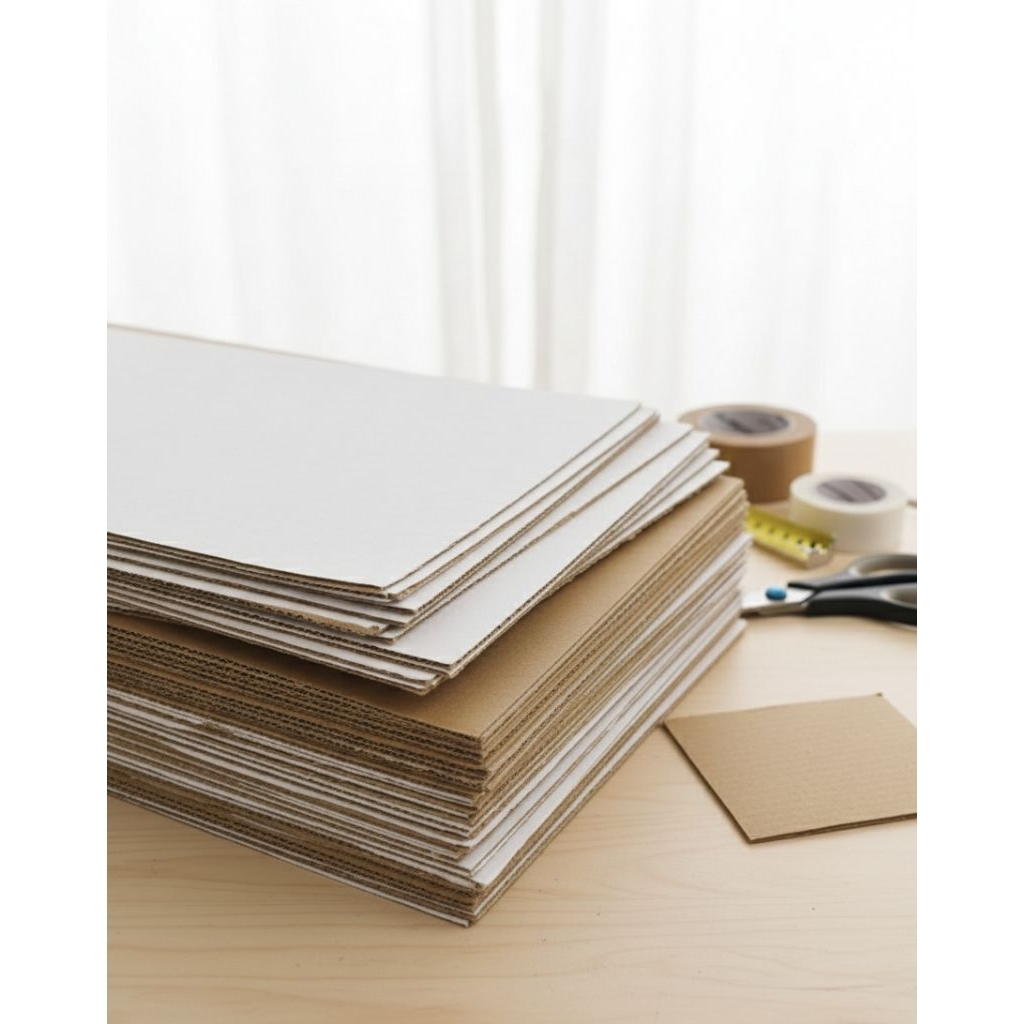 Kardus E-Flute Lembaran A3 (42x30 cm) Karton Corrugated Tebal & Kokoh - Alas Packing & Kerajinan