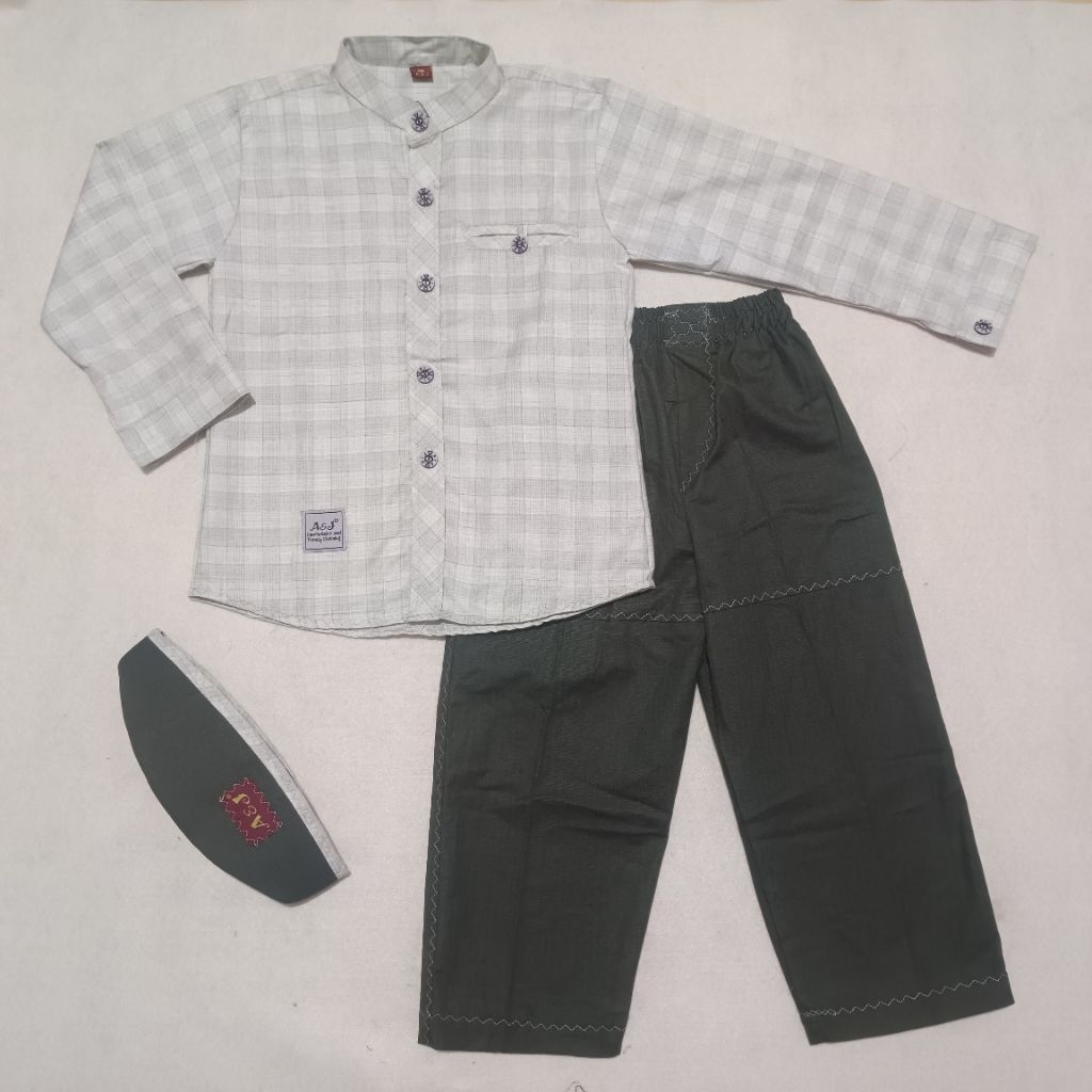 baju Koko anak A&J bensu lengan panjang