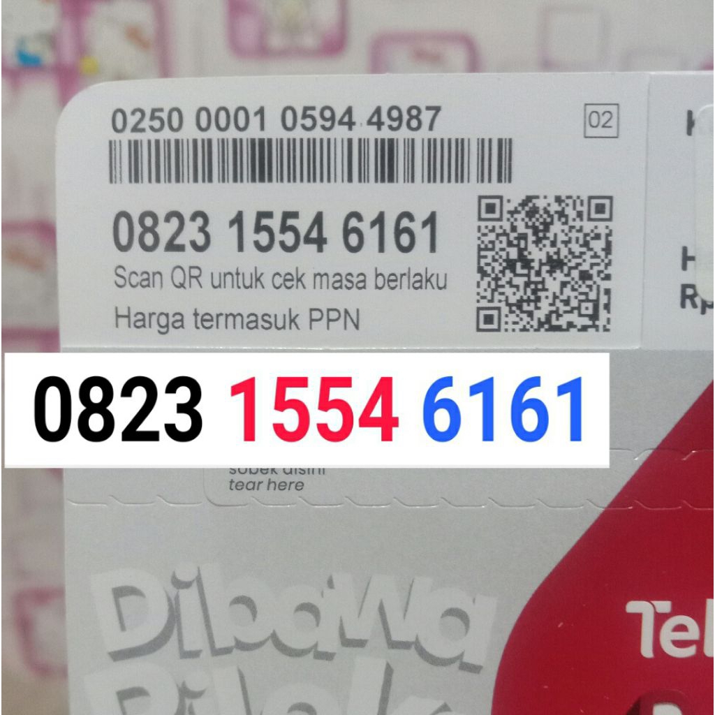 nomor cantik Telkomsel 6161 GIGI