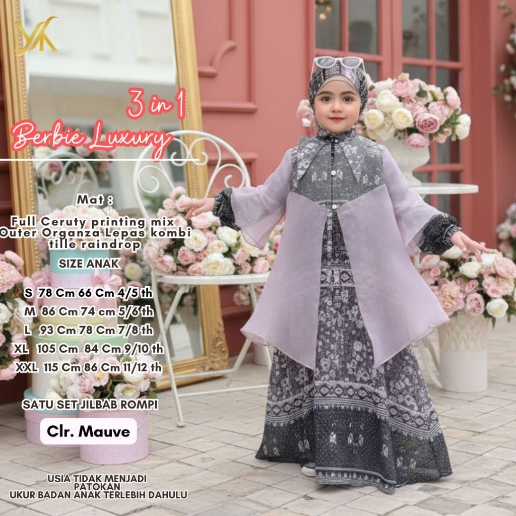 BERBIE LUXURY KIDS GAMIS ANAK PEREMPUAN ORI MAUMA
