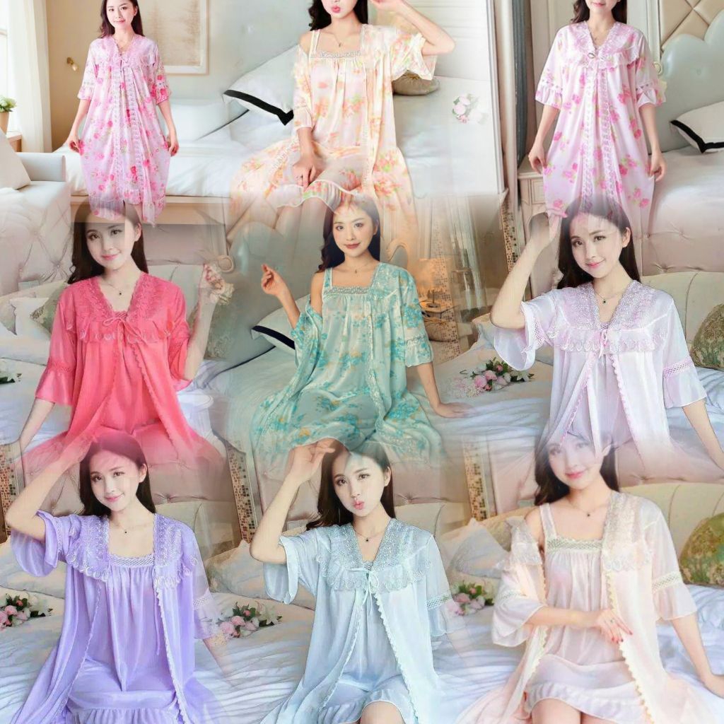 PIYAMA LINGERIE KIMONO SEXY SATIN TRICOT