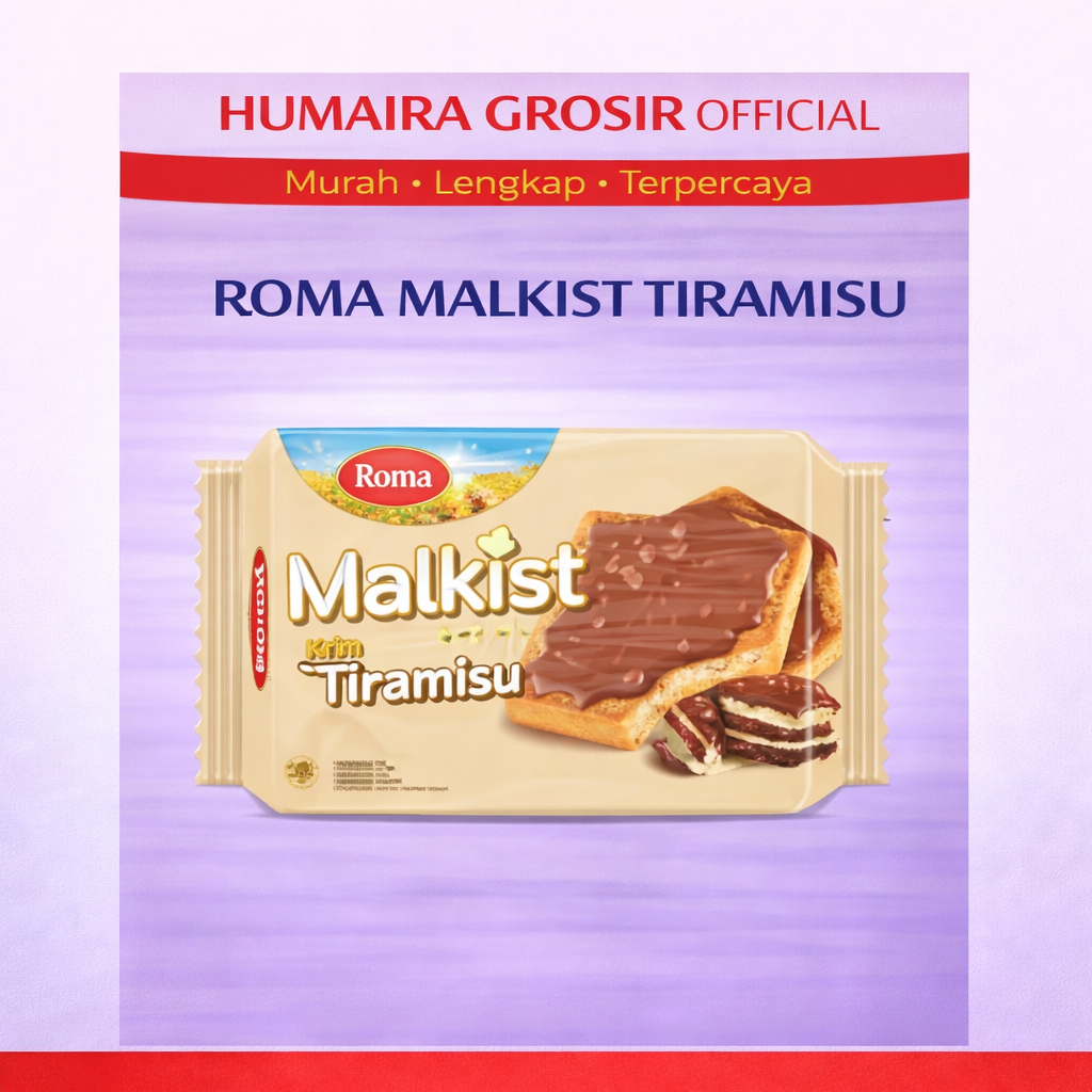 Roma Malkist Tiramisu 120Gr Biskuit Protein Kalsium Serat Vitamin Steril