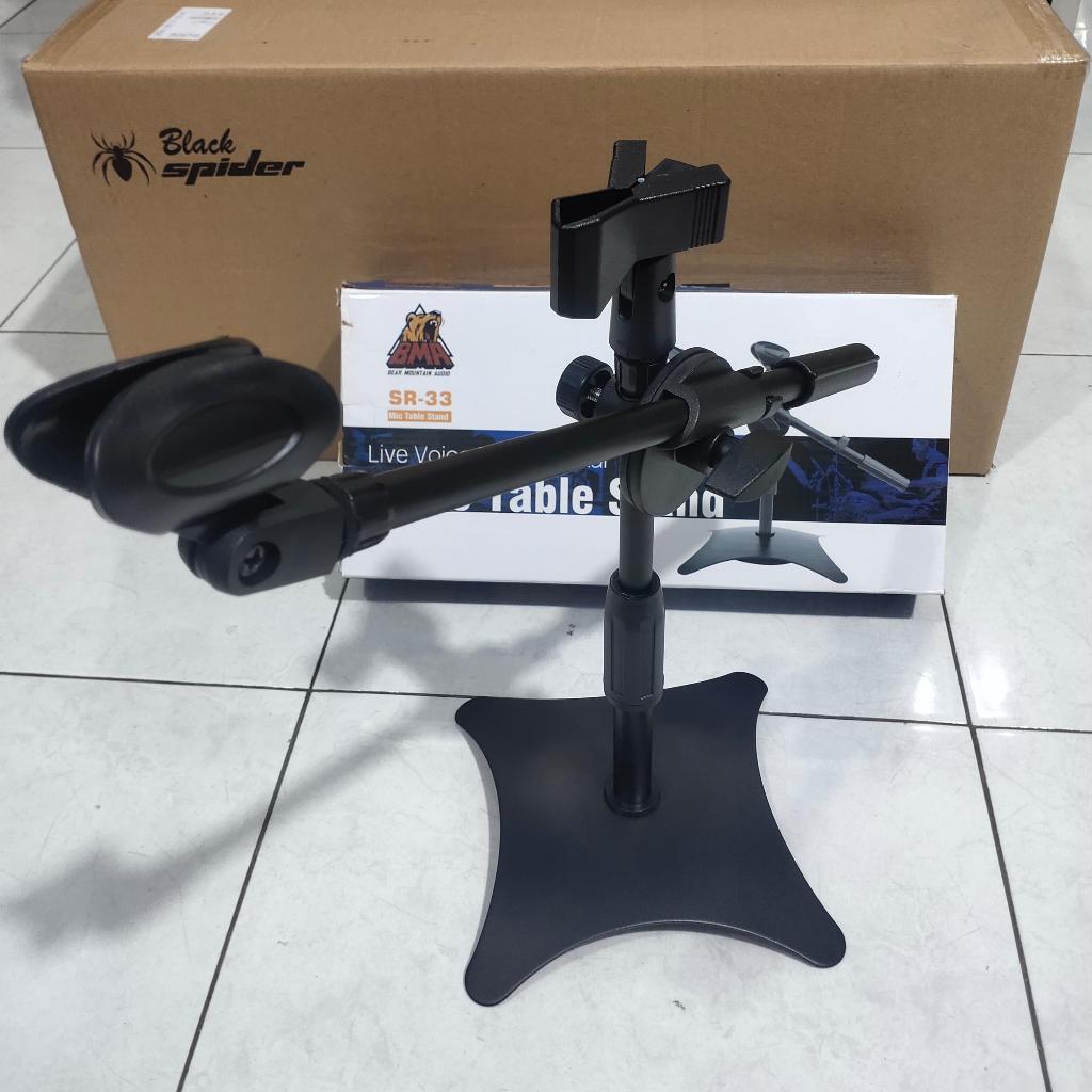 Stand Mic Meja Pendek BMA SR33 SR-33 SR 33 Original Stand Microphone Podium Desk Table Microphone Bo
