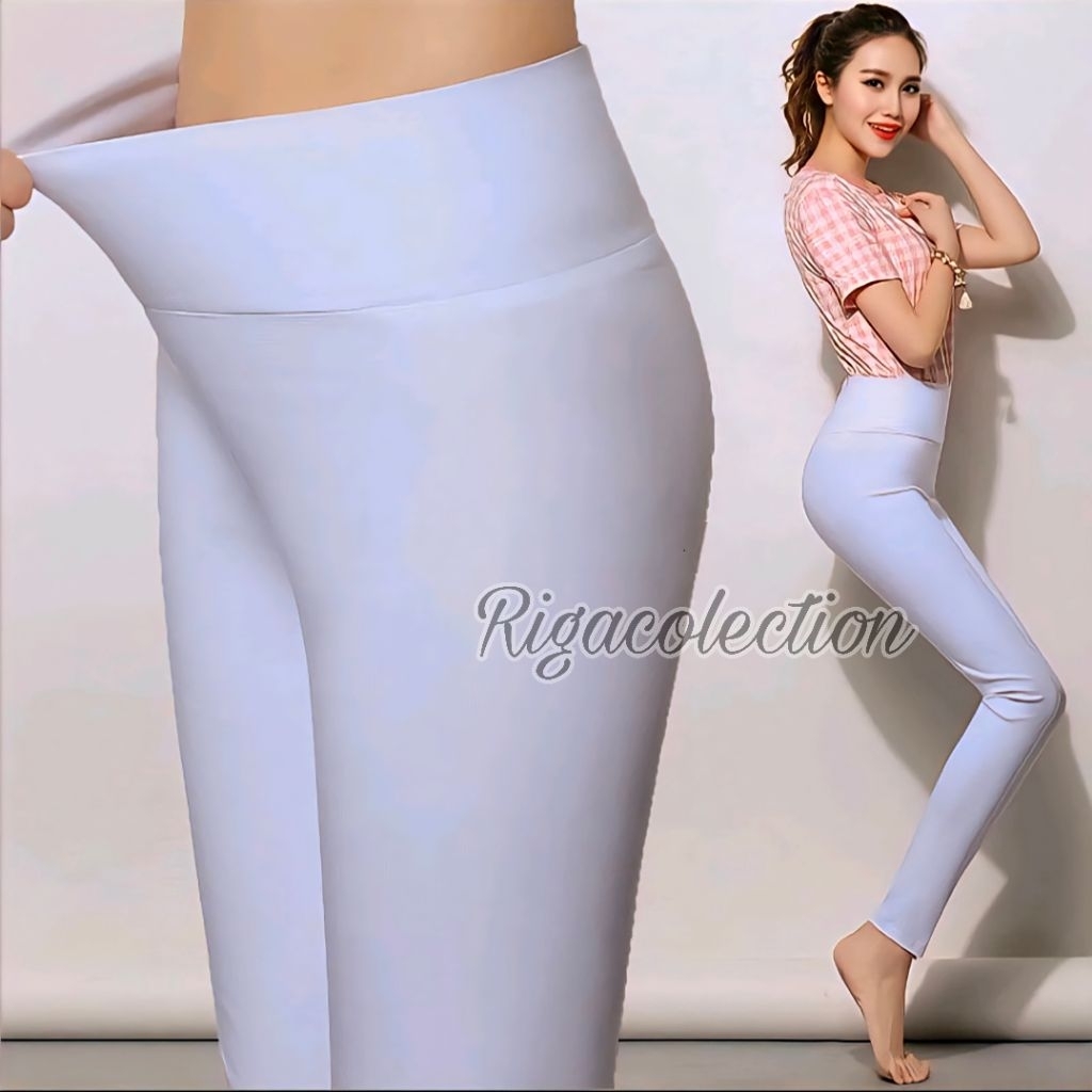 RIGA LEGGING PUTIH TEBAL PREMIUM IMPORT KOREA | LEGGING IMPORT TEBAL | LEGGING HW HIGHWAIST | LEGGIN