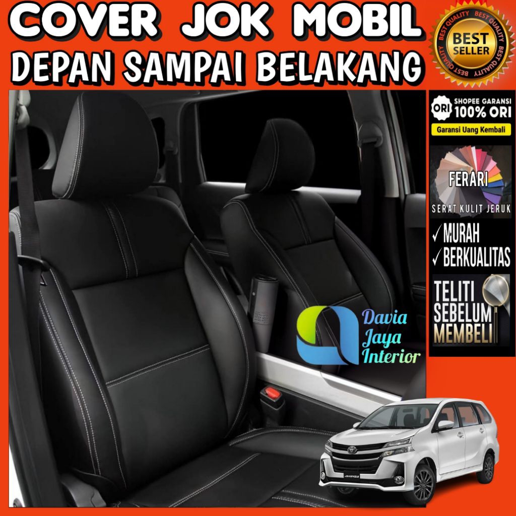 sarung jok sporty mobil avanza xenia veloz 2016 - 2021 full 3 baris cover jok motif standar