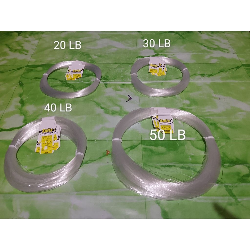 Senar Sufix/Leader Sufix 20/30/40/50 Lb isi 30 meter warna bening