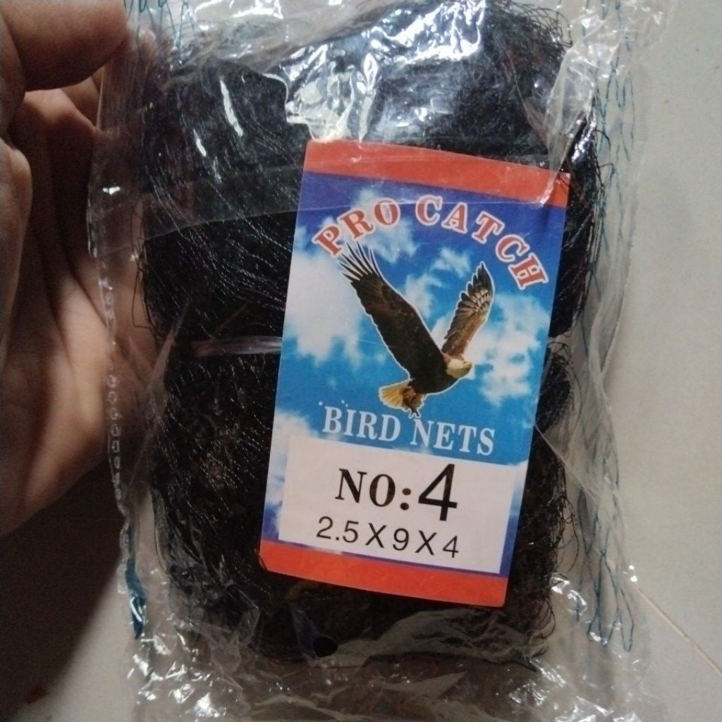 Jaring burung ukuran lebar 2.5m panjang 15m super nilon warna hitam