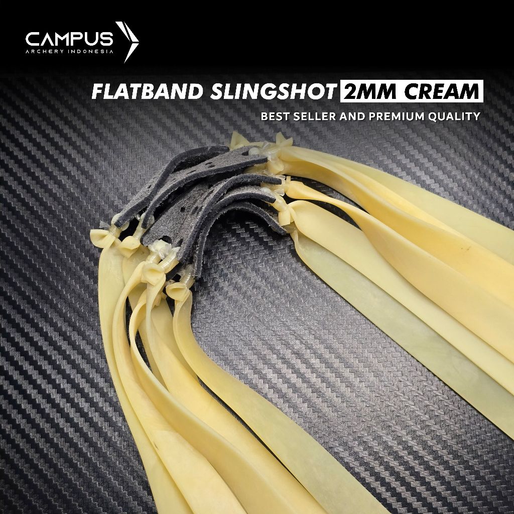 Flatband Slingshot Karet Ketapel 2mm Cream Super Tebal Premium Super Power