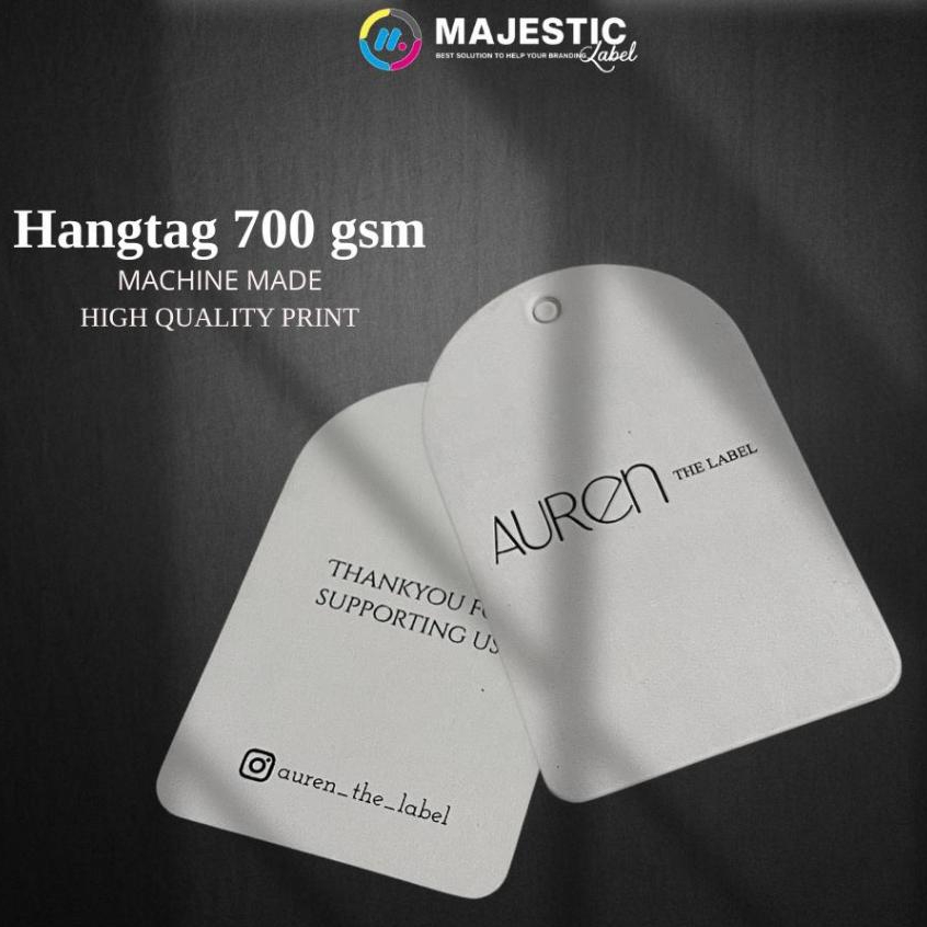 Hangtag Kertas Ivory Tebal – Tag Label Baju Custom - majestic label