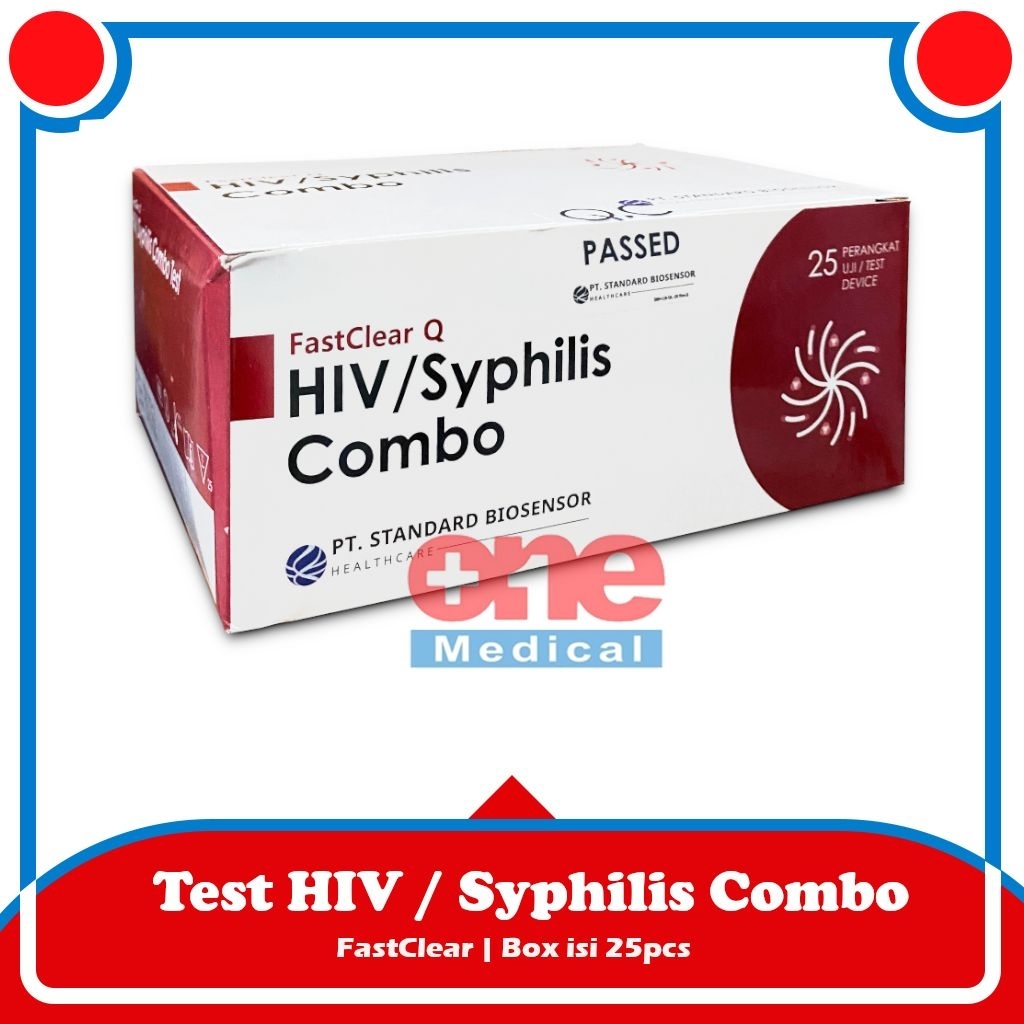 Rapid Test Kit HIV SYPHILIS Combo Alat Uji Cepat Antibodi Biosensor FastClear Q Box isi 25 Tes