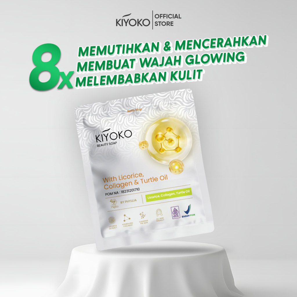 Kiyoko Beauty Soap Sabun Mandi Pemutih badan dan pencerah whitening soap sabun muka serbaguna instan