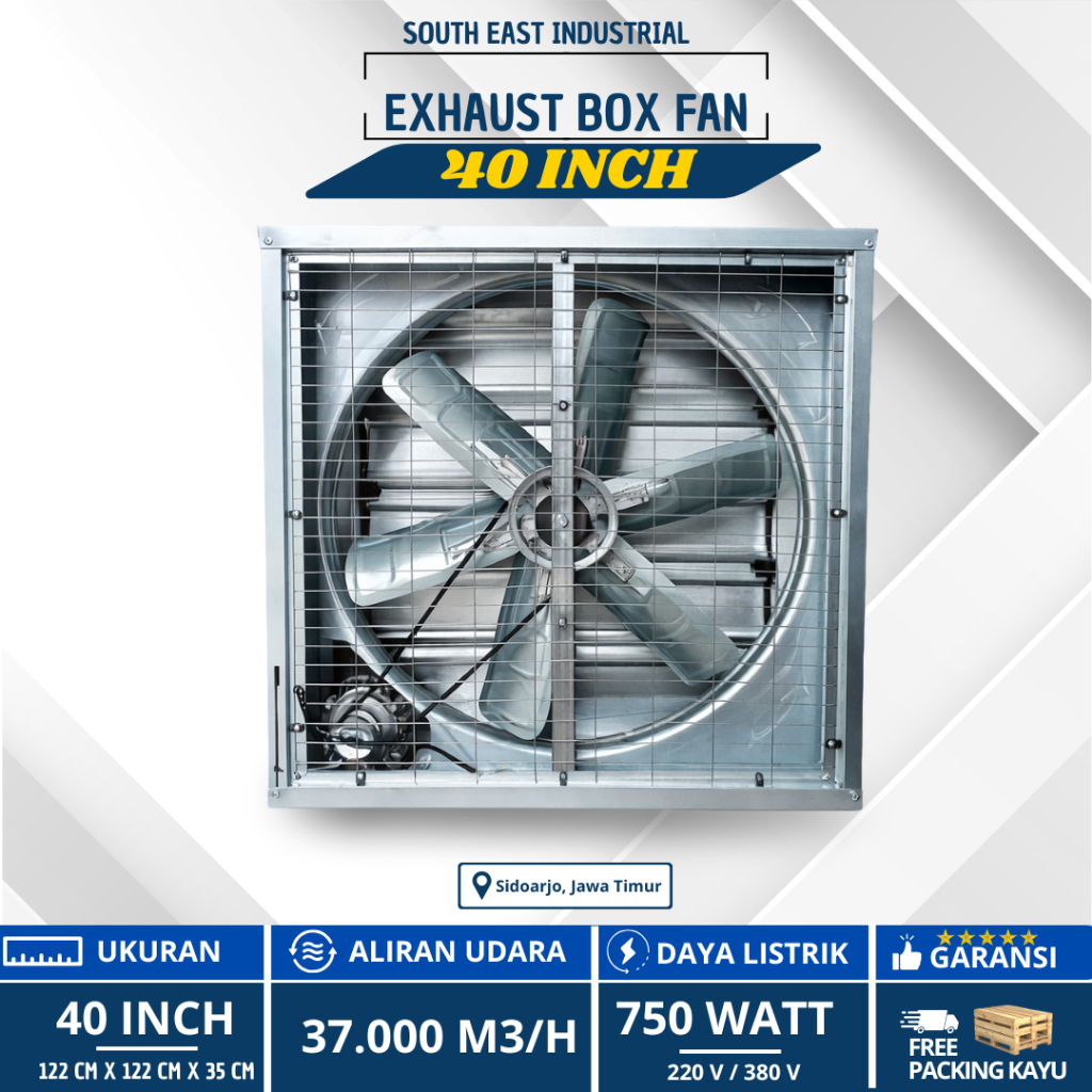 Exhaust Fan Box 40 Inch Blower Industrial Kandang Ayam Closed House | Gudang | Pabrik | Greenhouse |
