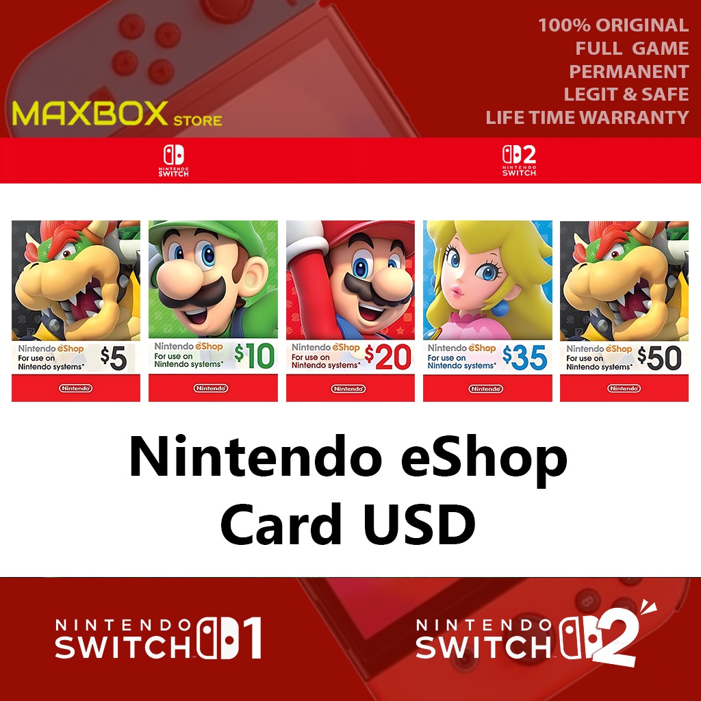Nintendo eShop Card 5 10 20 USD Key UNITED STATES - Nintendo Switch 1 & Nintendo Switch 2