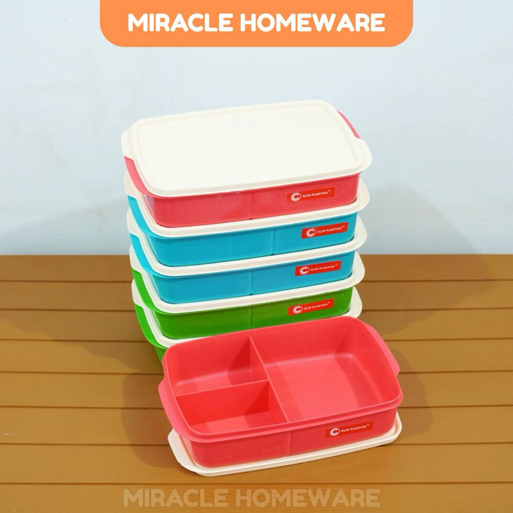 Tempat Kotak Makan Sekat Lunch Box Takayama Clio Plastic