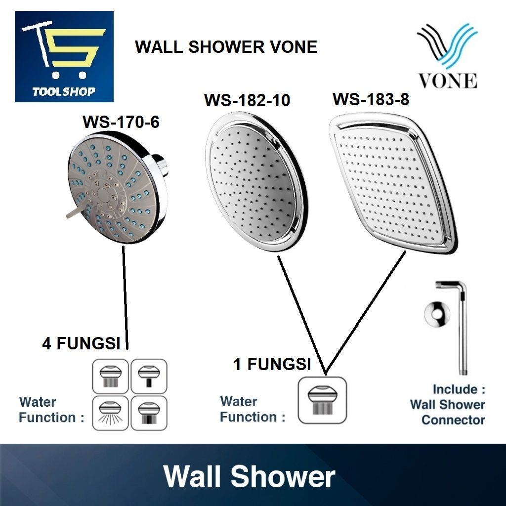 Wall Shower Vone / Shower Tanam Tembok