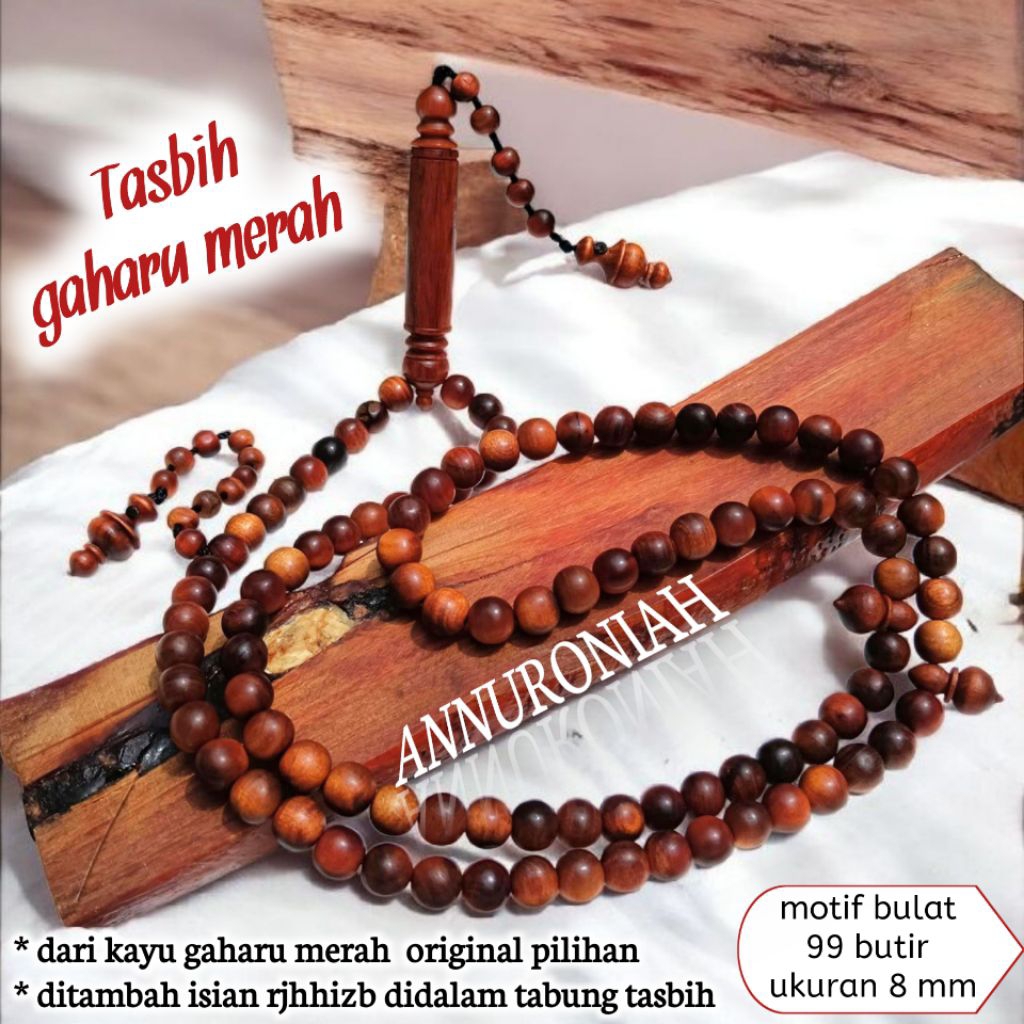 TASBIH KAYU GAHARU MERAH ORIGINAL