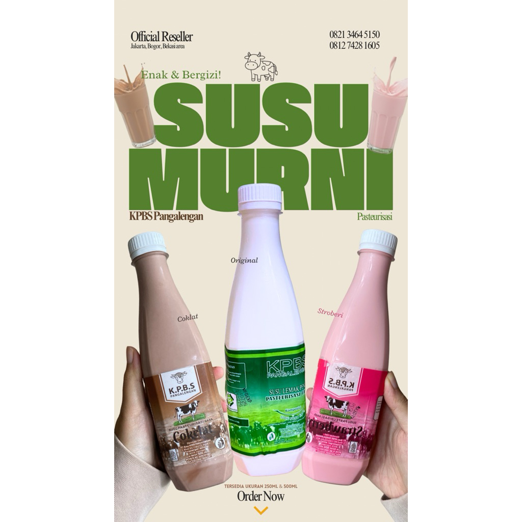 Susu Sapi Murni Pasteurisasi KPBS Pangalengan - Segar & Enak