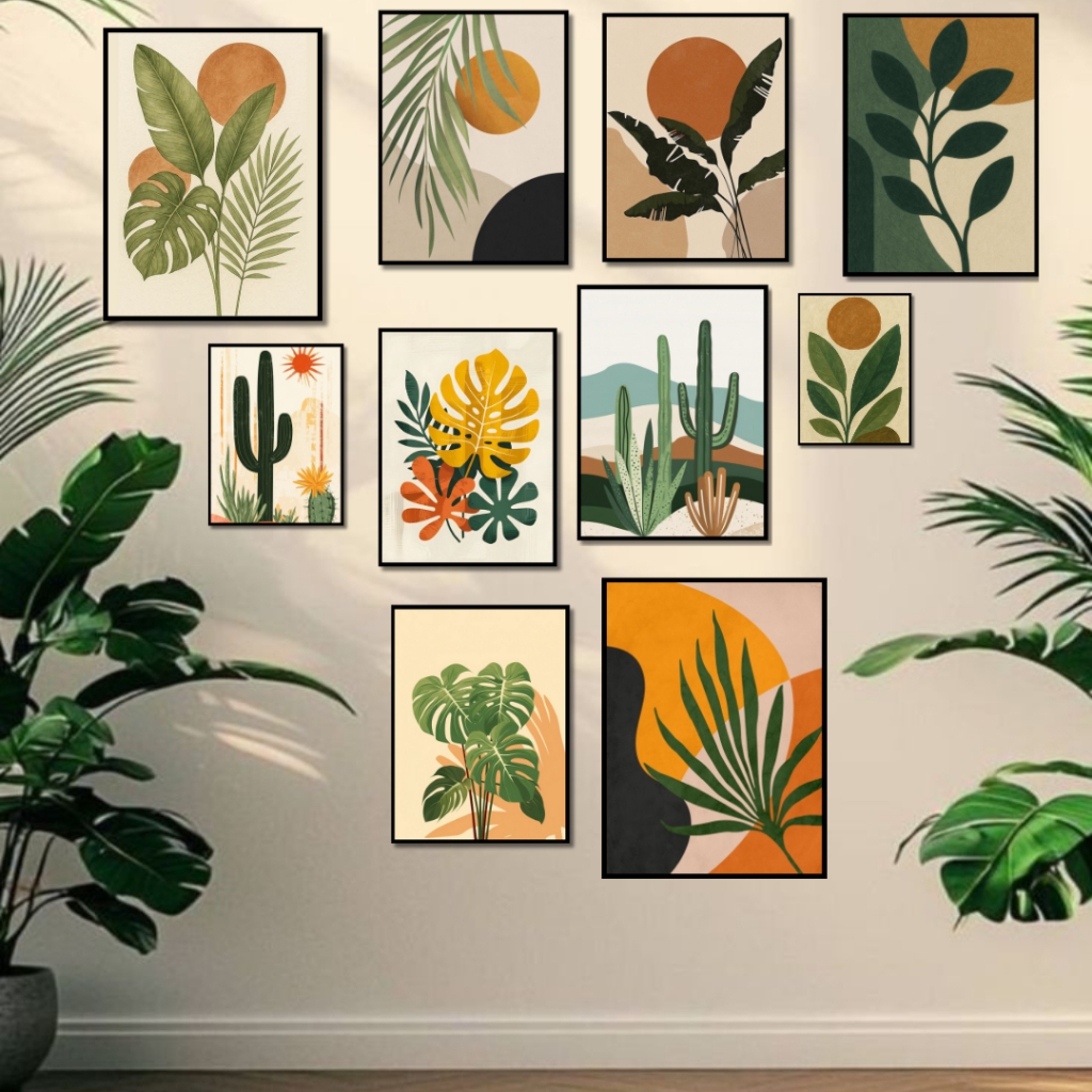 Hiasan Dinding Minimalis Poster Tropical Aesthetic Dekorasi Kamar Pajangan Rumah Wall Decor Kafe MDF