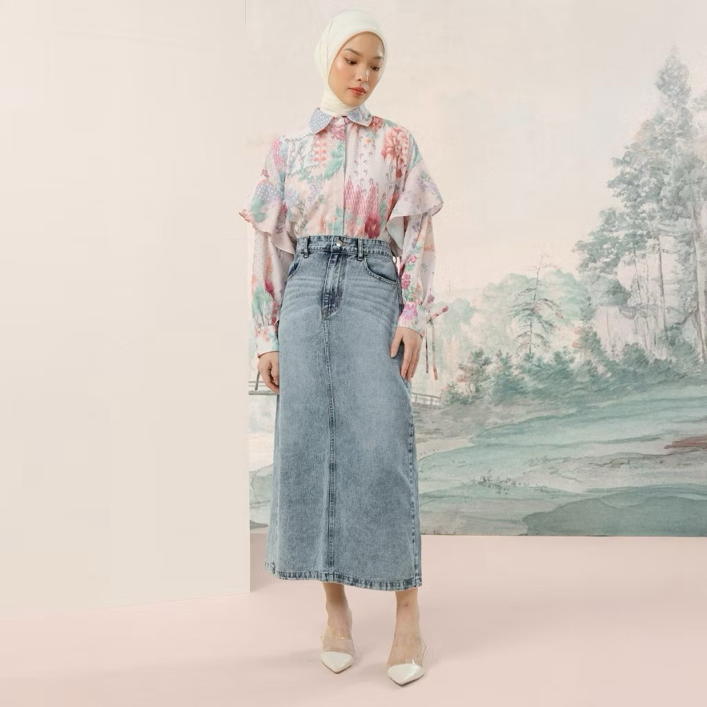 HijabChic - Defect Marina Denim Skirt - S