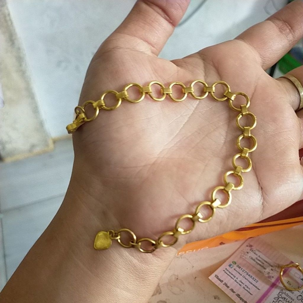 Gelang Donat 19cm bahan koin 91 asli uang 500an