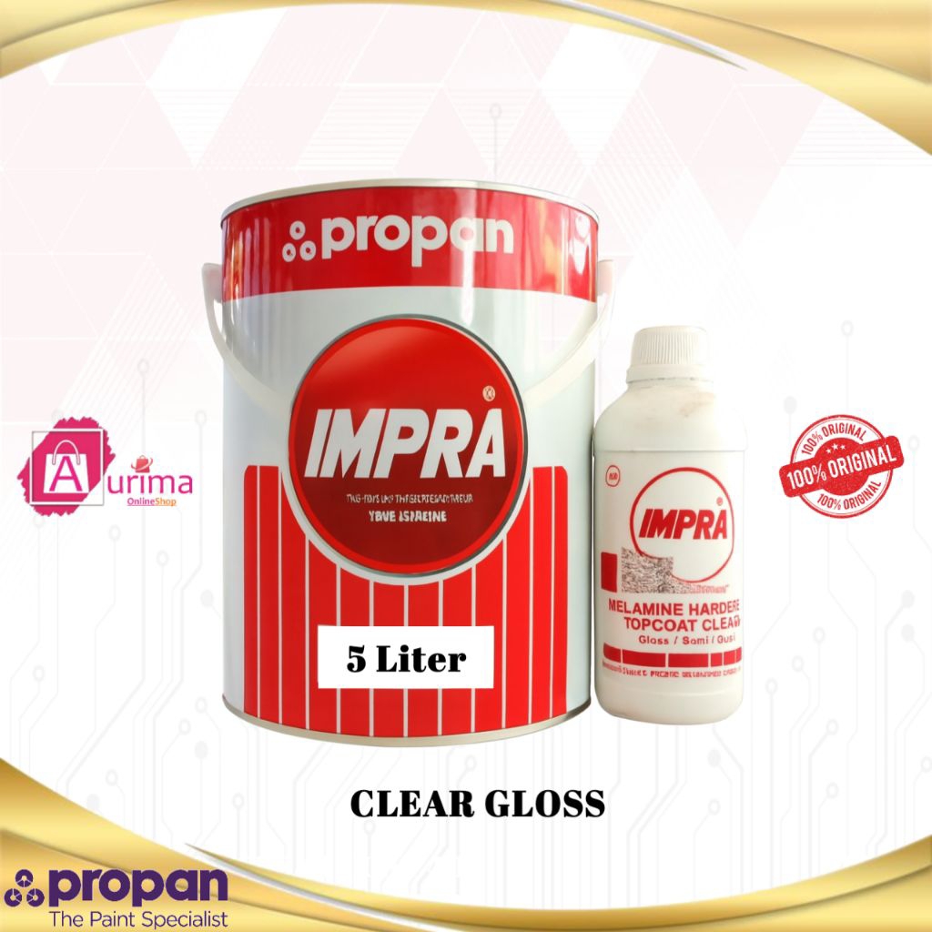 CAT PROPAN IMPRA MELAMIN GLOSS 2K (2 KOMPONEN) CAT FINISHING UNTUK KAYU 5 LITER