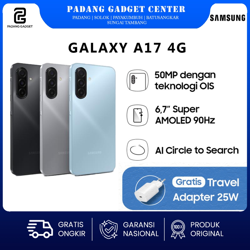 Samsung Galaxy A17 4G 8/128GB Super AMOLED | 50MP OIS Hp Smartphone Original Baru Garansi Resmi