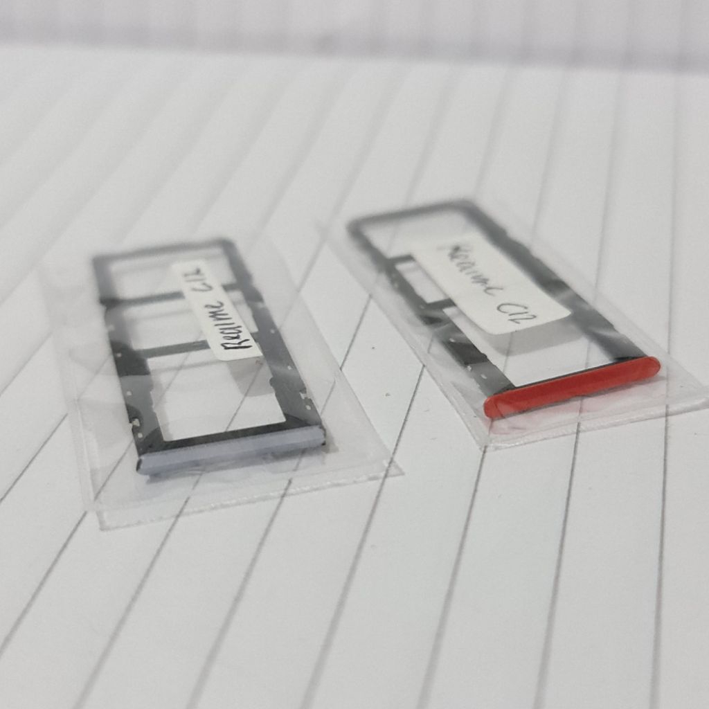 SIM TRAY SLOT SIM CARD TEMPAT KARTU ORI COPOTAN REALME C12 / C15 / Kondisi tidak ada retak/patah