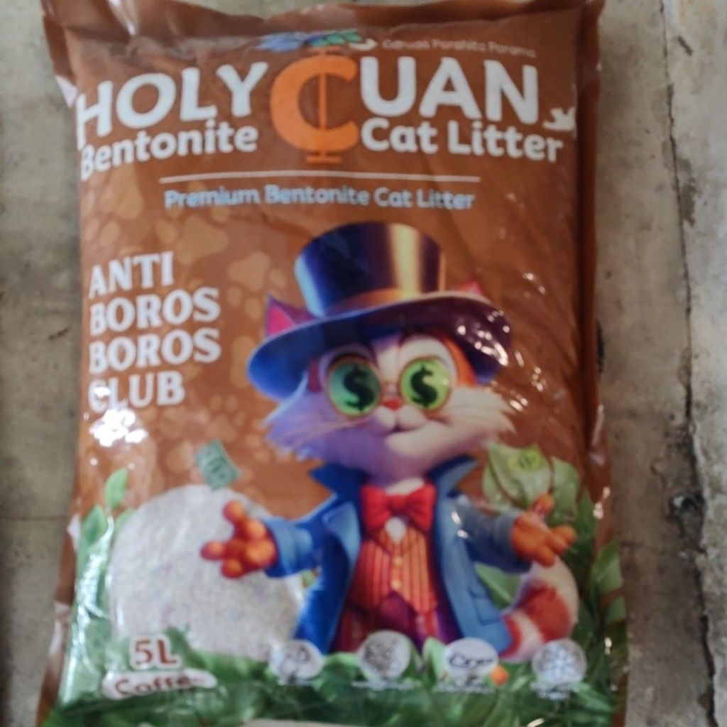 Pasir kucing holy cuan anti bpros 5liter