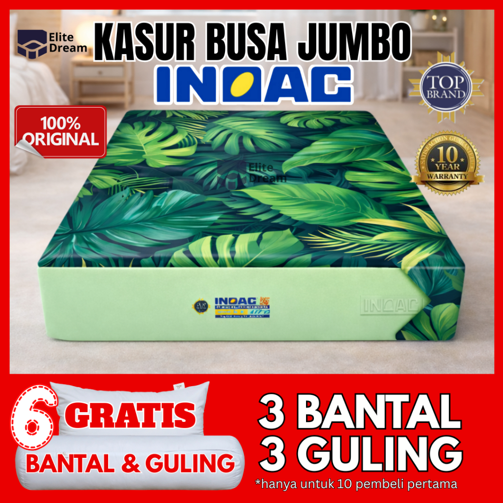 Kasur Busa Inoac Tebal Jumbo 40cm 50cm 200x200 / 180x200 / 160x200 / 145x200 / 120x200 EON ORI