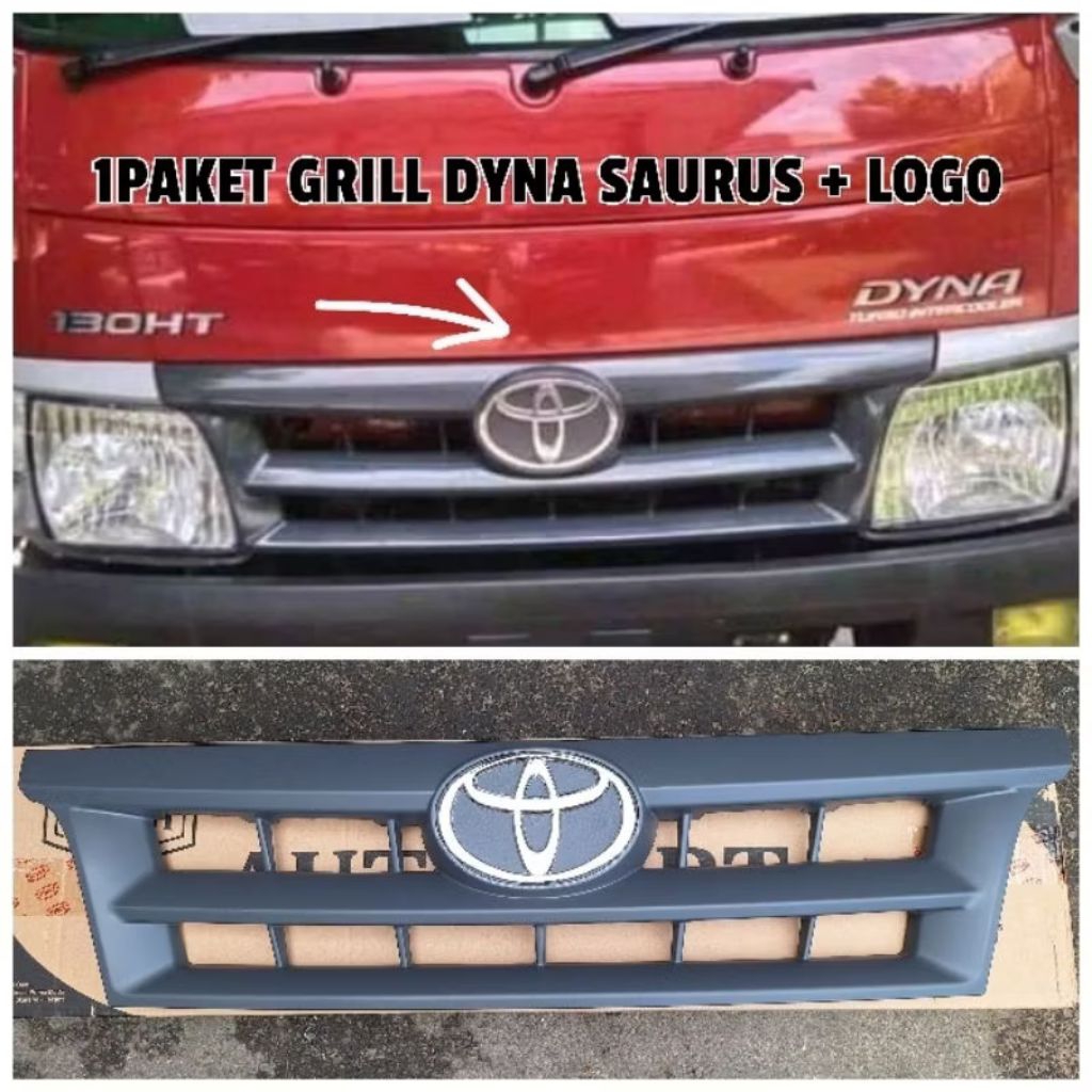GRILL DEPAN TOYOTA DYNA SAURUS RINO 130 HT + LOGO