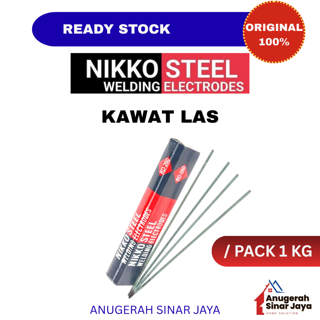 KAWAT LAS NIKKO 1 KG / KAWAT LAS NIKKO STEEL RD-260 / LAS ELEKTRODA RD-260 ORIGINAL