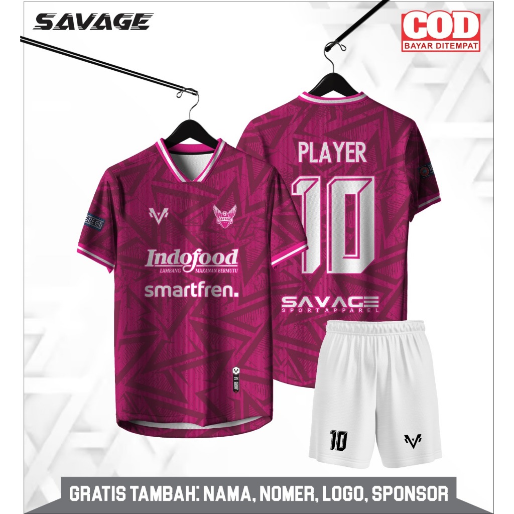 JERSEY FUTSAL FULLPRINTING ANAK DAN DEWASA CUSTOM NAMA + NO PUNGGUNG + LOGO WARNA PINK KEREN KEKINIA