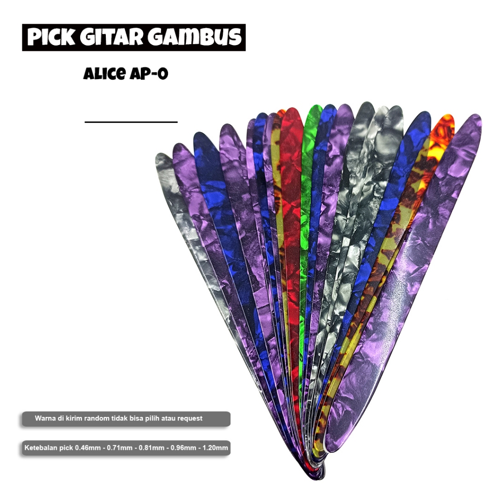 Alice AP-O Pick Oud Gambus Celluloid - Risha Risya Berkualitas - Plectrum Alat Musik Tradisional