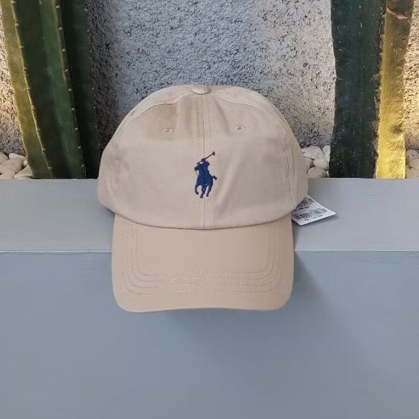 Topi Polo original warna cream logo navy BNWT