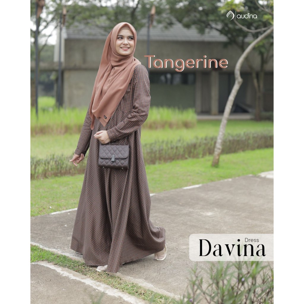 Gamis/Dress Motif Kotak ORI Brand AUDINA "Davina Dress"