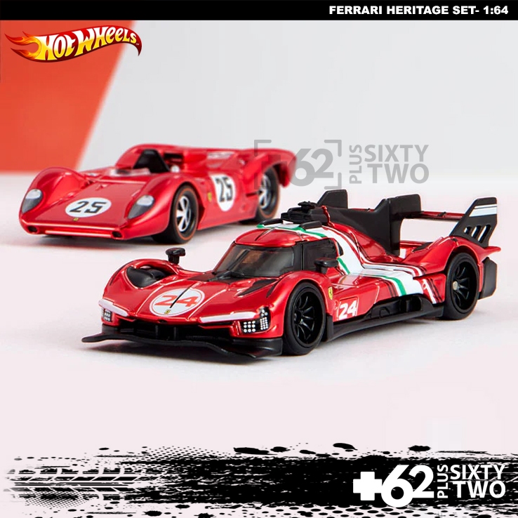 Hot Wheels X Ferrari Heritage Set 1:64 Hot Wheels Ferrari 499P Modificata X 312P diecast mini Scale 