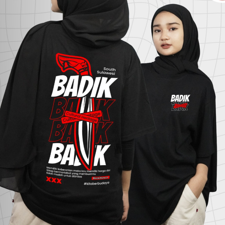 Kaos Budaya Edisi Badik S | Kaos Makassar | Baju Bugis | Cotton Combed 30s | Tebal Lembut