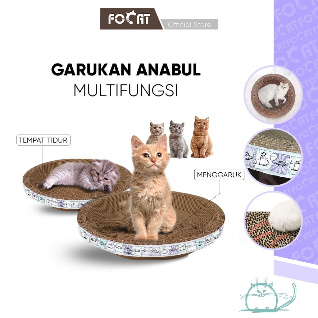 [GARANSI RUSAK] FOCAT Papan Garuk Kucing Anjing Anabul Multifungsi M11 Cat Scratcher/Garukan Kucing