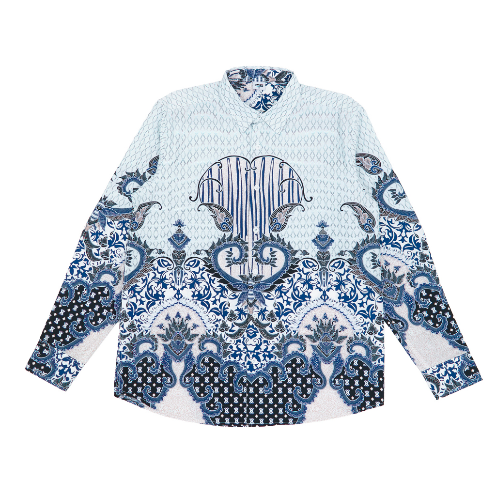 M231 Kemeja Pria Batik Panjang Biru 1338