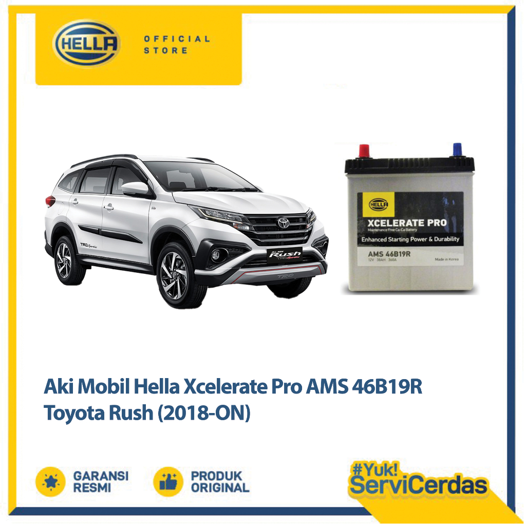 Aki Mobil Hella Toyota Rush 2018 - Now XCELERATE PRO AMS NS40Z- Aki Mobil Kering