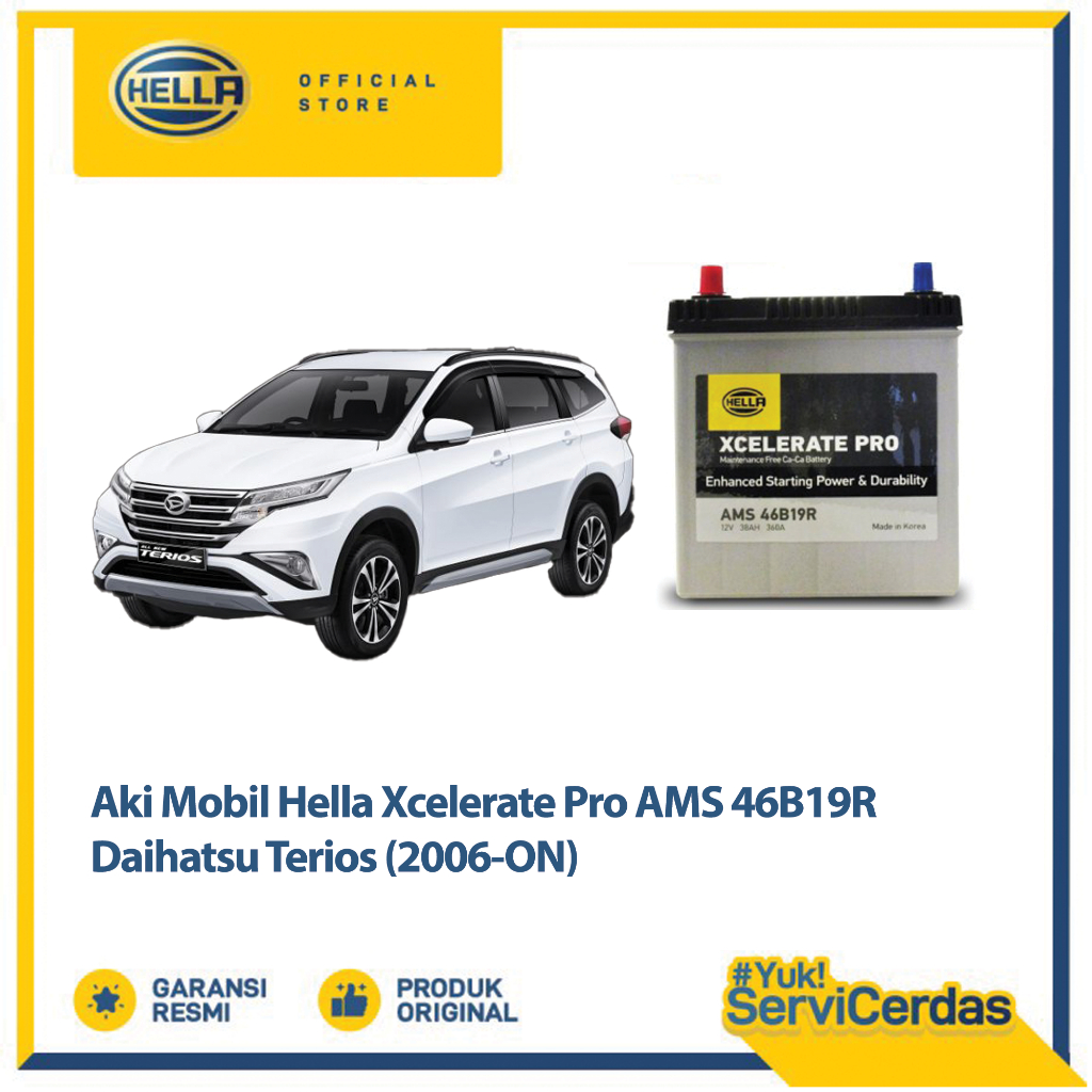Aki Mobil Hella Daihatsu Terios 2006 - Now XCELERATE PRO AMS NS40Z- Aki Mobil Kering