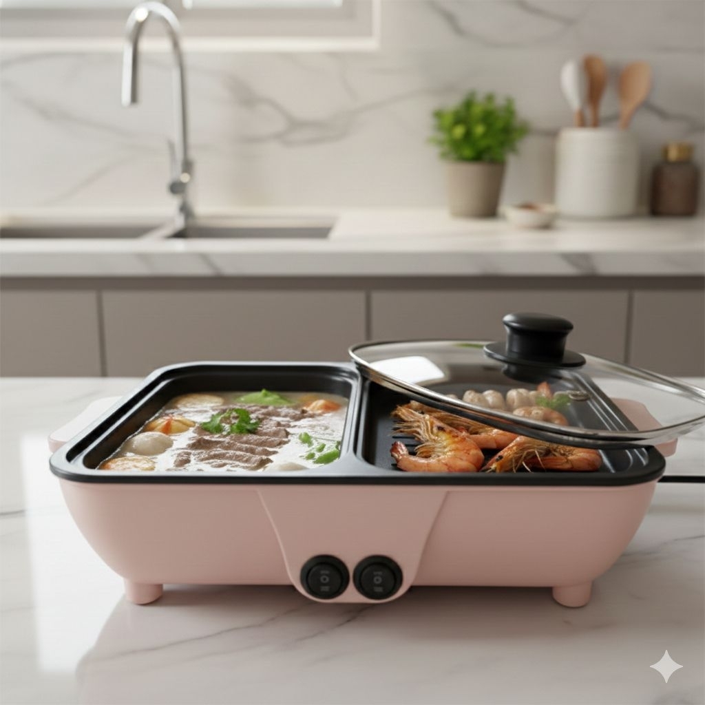 PRELOVED HANRIVER SHABU GRILL PAN 2IN1