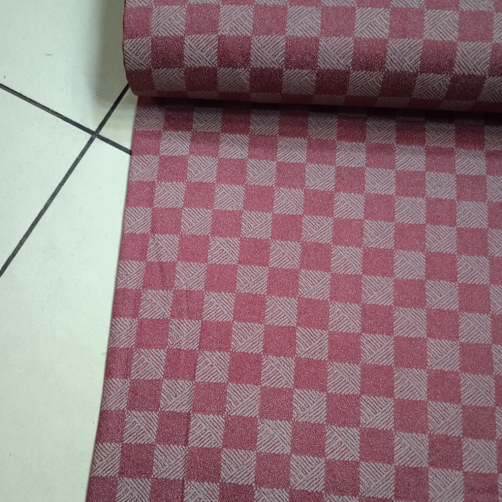 BAHAN KOKO KEMEJA KAIN KATUN ITALY GIZA IMPORT ORIGINAL FULL COTTON NEW KOTAK MERAH MAROON