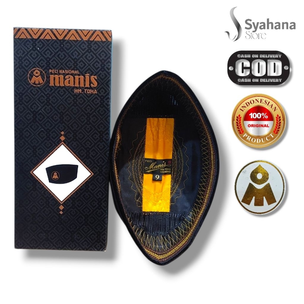 Peci Manis HM.Toha Original Songkok Nasional Peci Kopiah