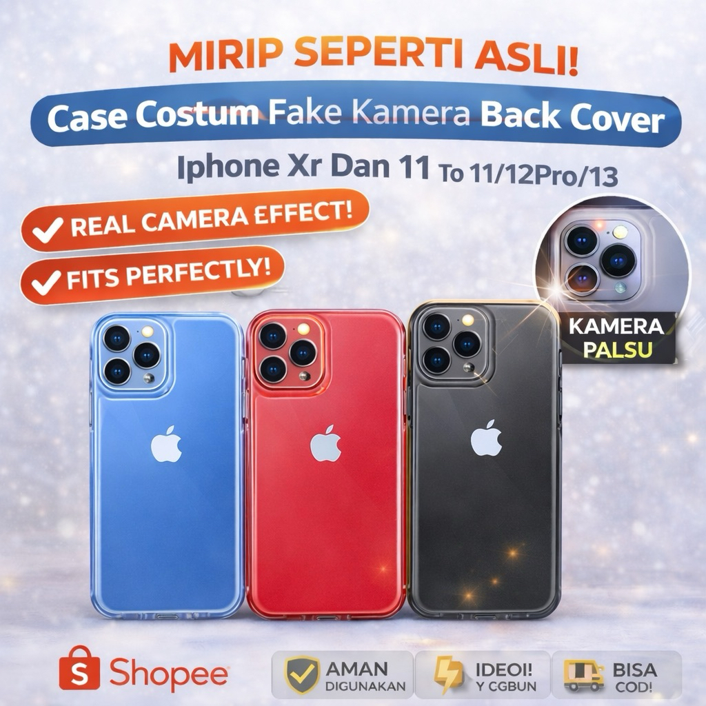 Case Costum Fake Kamera Back Cover Iphone Xr Dan 11 To 11/12pro/13