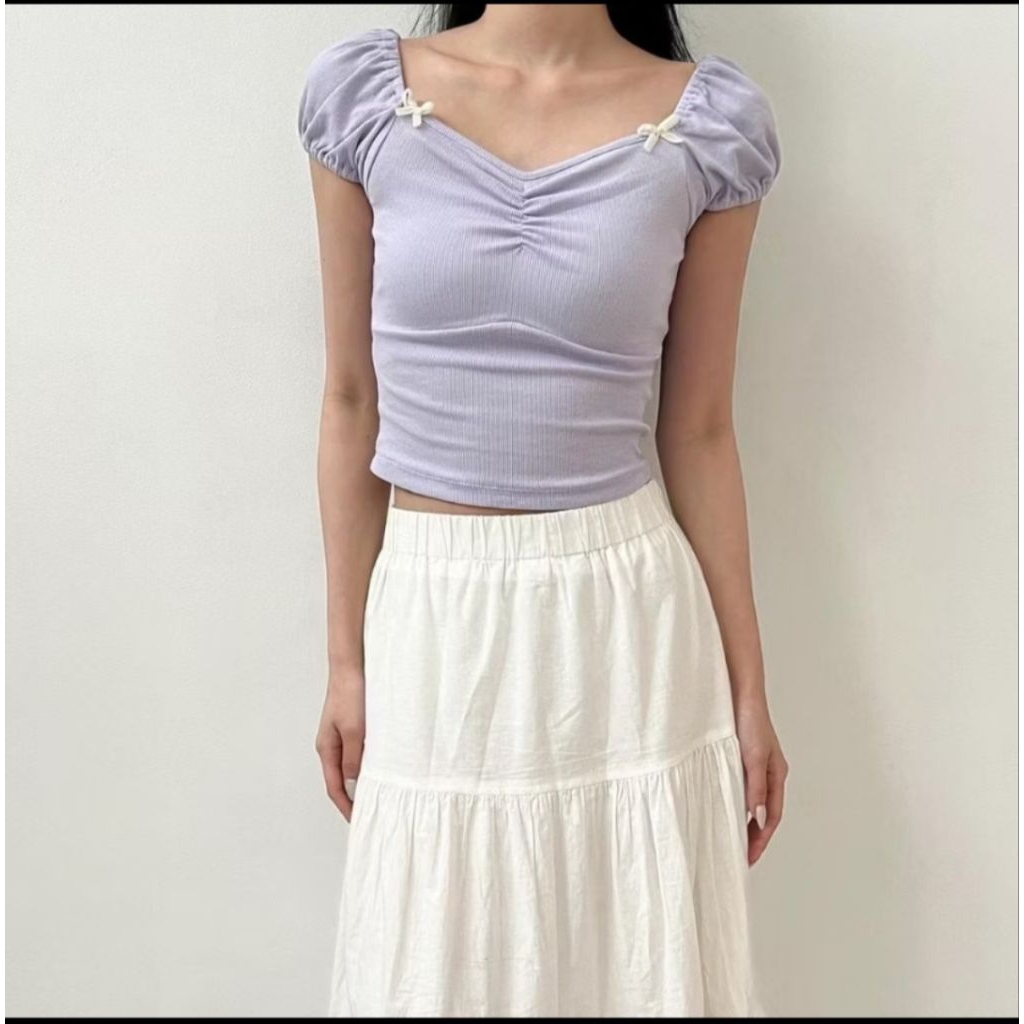 Odette Sabrina Top Aesthete Lilac Preloved