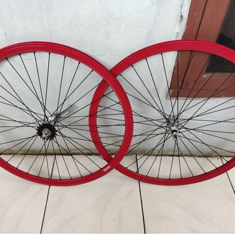 wheelset sepeda fixie ukuran 700c model rem terpedo velk Vuelta 3cm