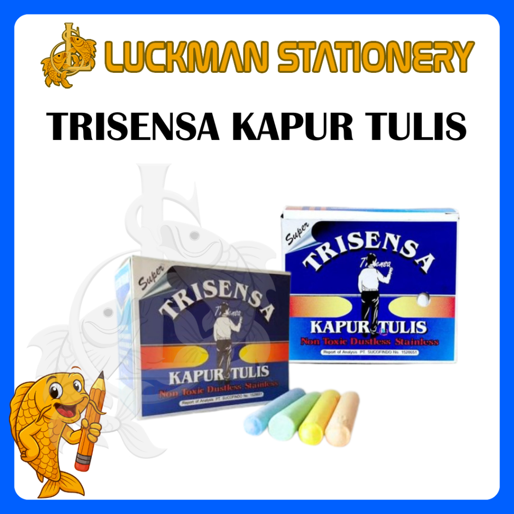 TRISENSA KAPUR TULIS 50 BATANG / KAPUR PAPAN TULIS/ KAPUR TULIS WARNA / KAPUR TULIS PUTIH