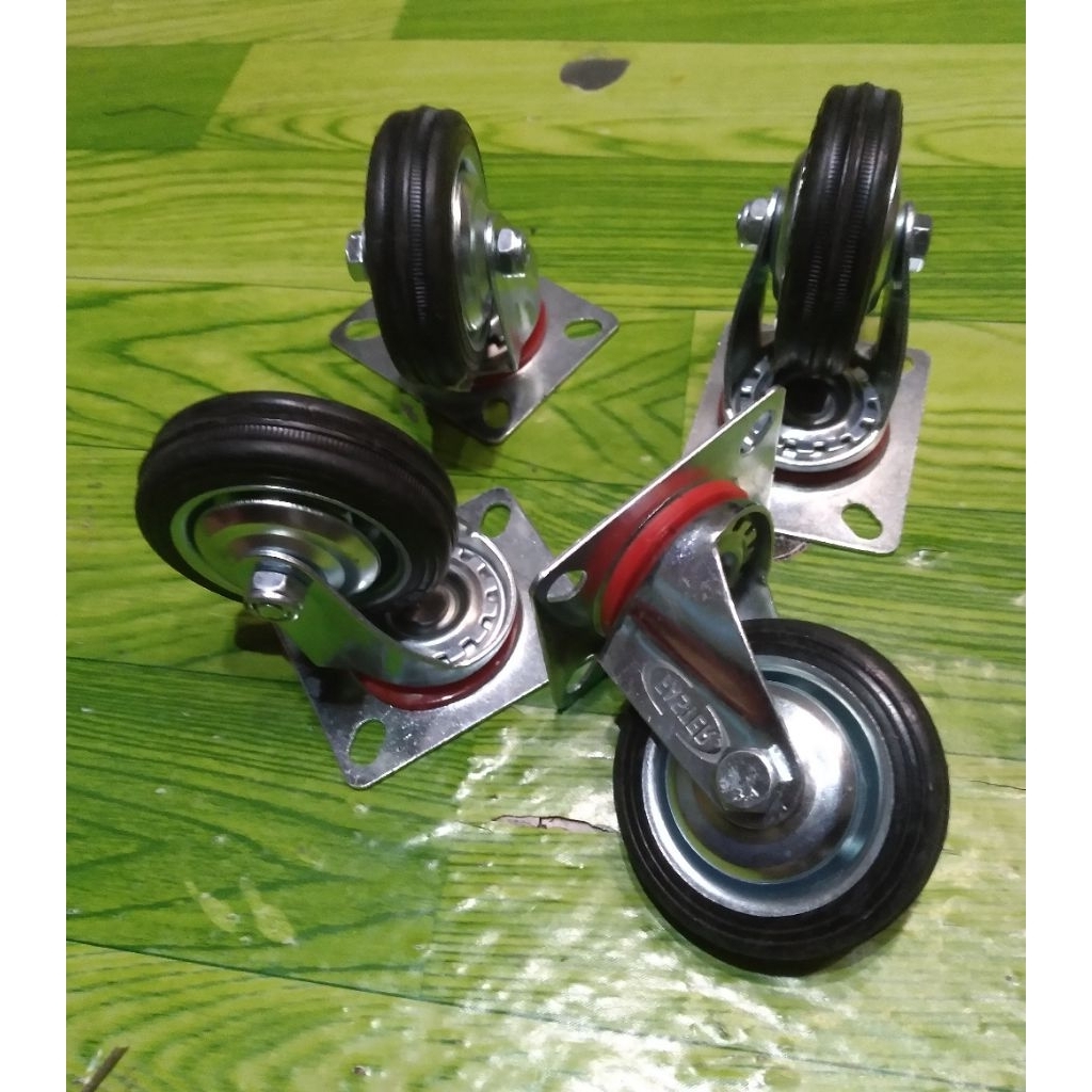 4 pcs Roda Troli Karet 3 inch roda troli hidup